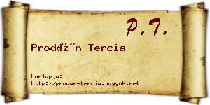 Prodán Tercia névjegykártya